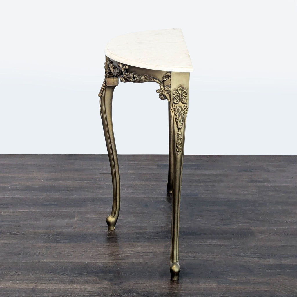 Demilune Table with Marble Top