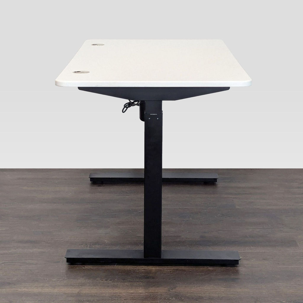 Autonomous Electric Adjustable Standing Desk – White Top, Black Frame