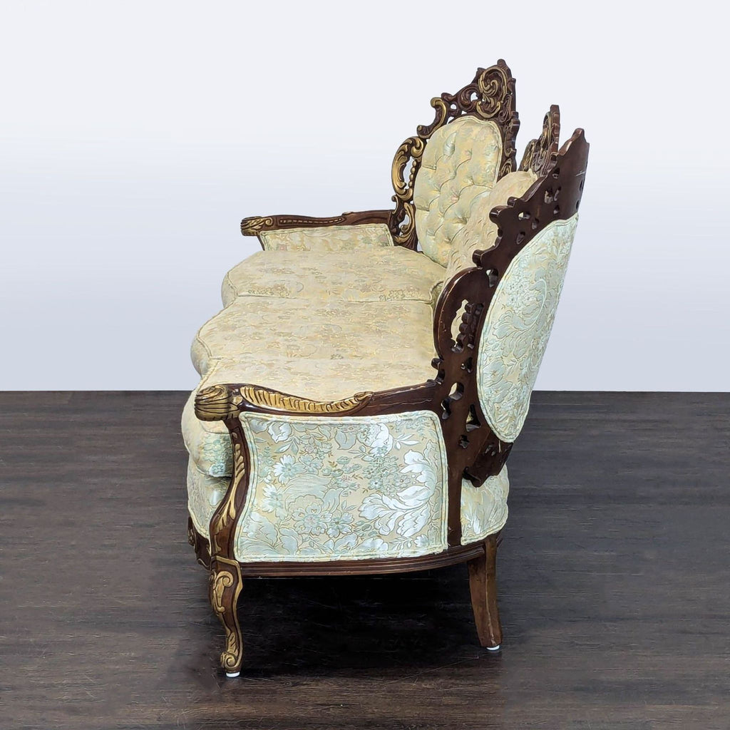 Hausske-Harlen 1981 Rococo Revival Carved Wood & Gilt Sofa
