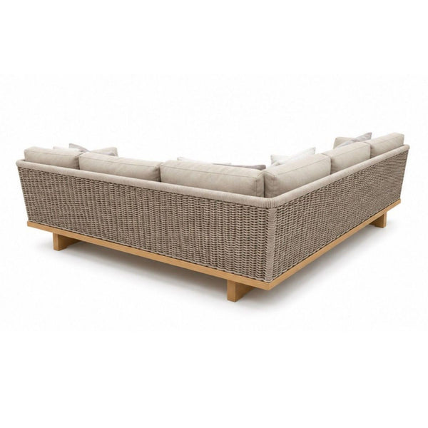 Paola Lenti Sabi sectional sofa, modular design in vibrant upholstery, shown against a plain backdrop.