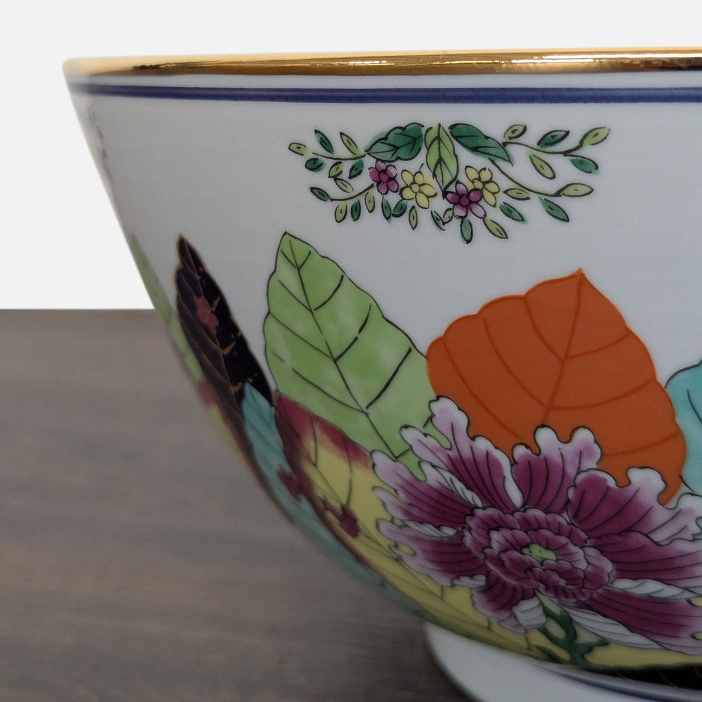 Vintage Gump’s Japanese Tobacco Leaf Porcelain Bowl