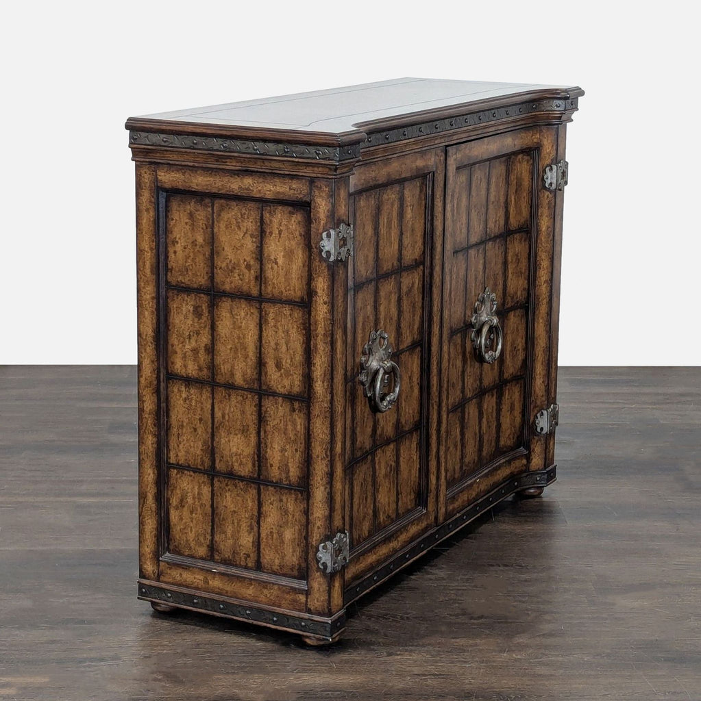 Two Door Cabinet with Metal Accents