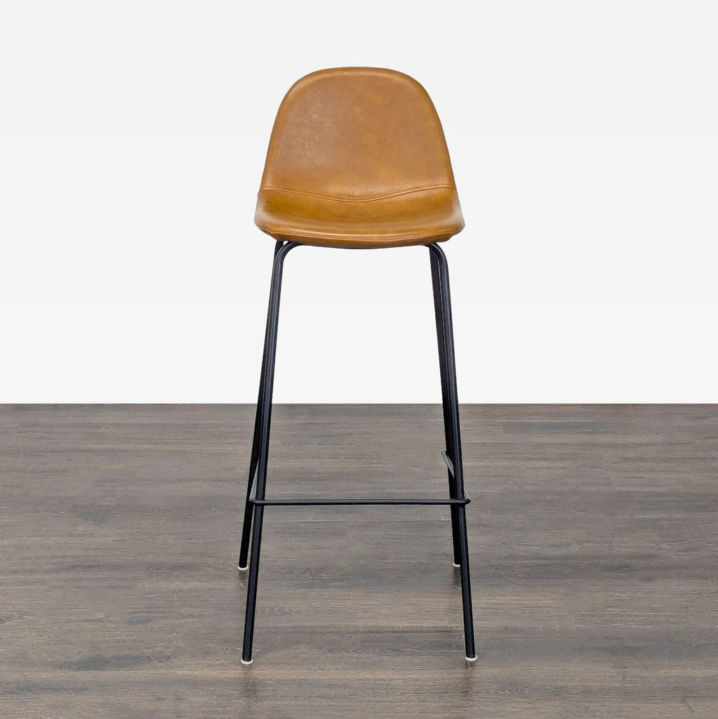 Faux Leather and Metal Bar Stool