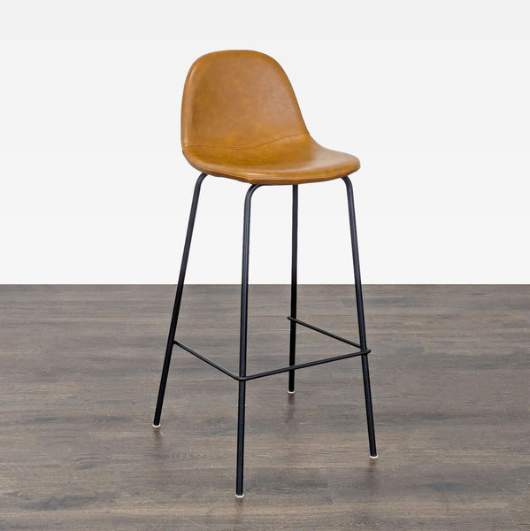 Faux Leather and Metal Bar Stool
