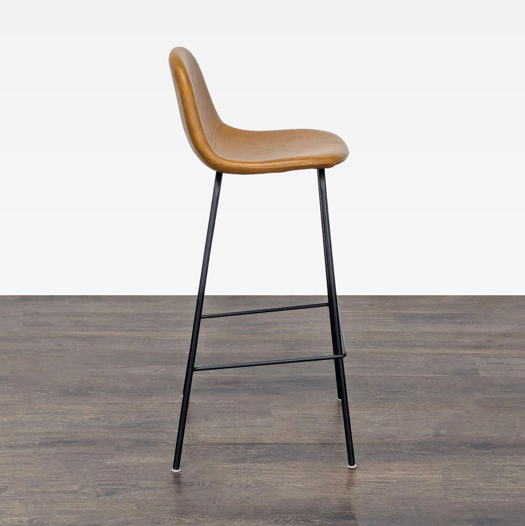 Faux Leather and Metal Bar Stool