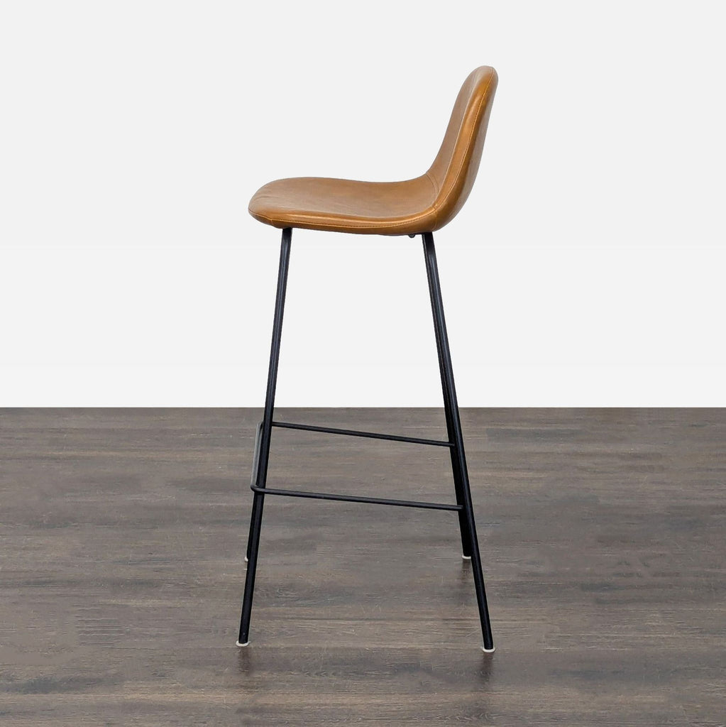 Faux Leather and Metal Bar Stool