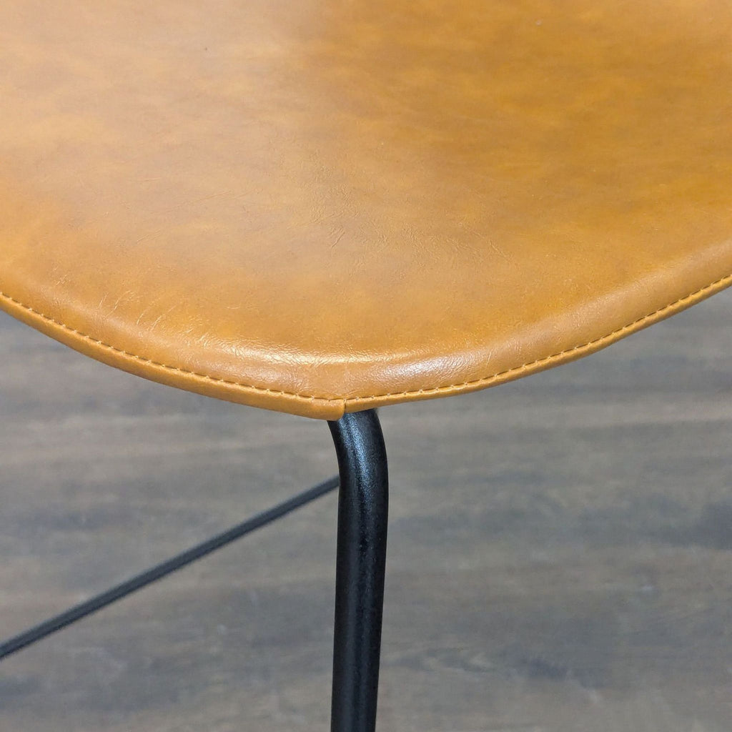 Faux Leather and Metal Bar Stool