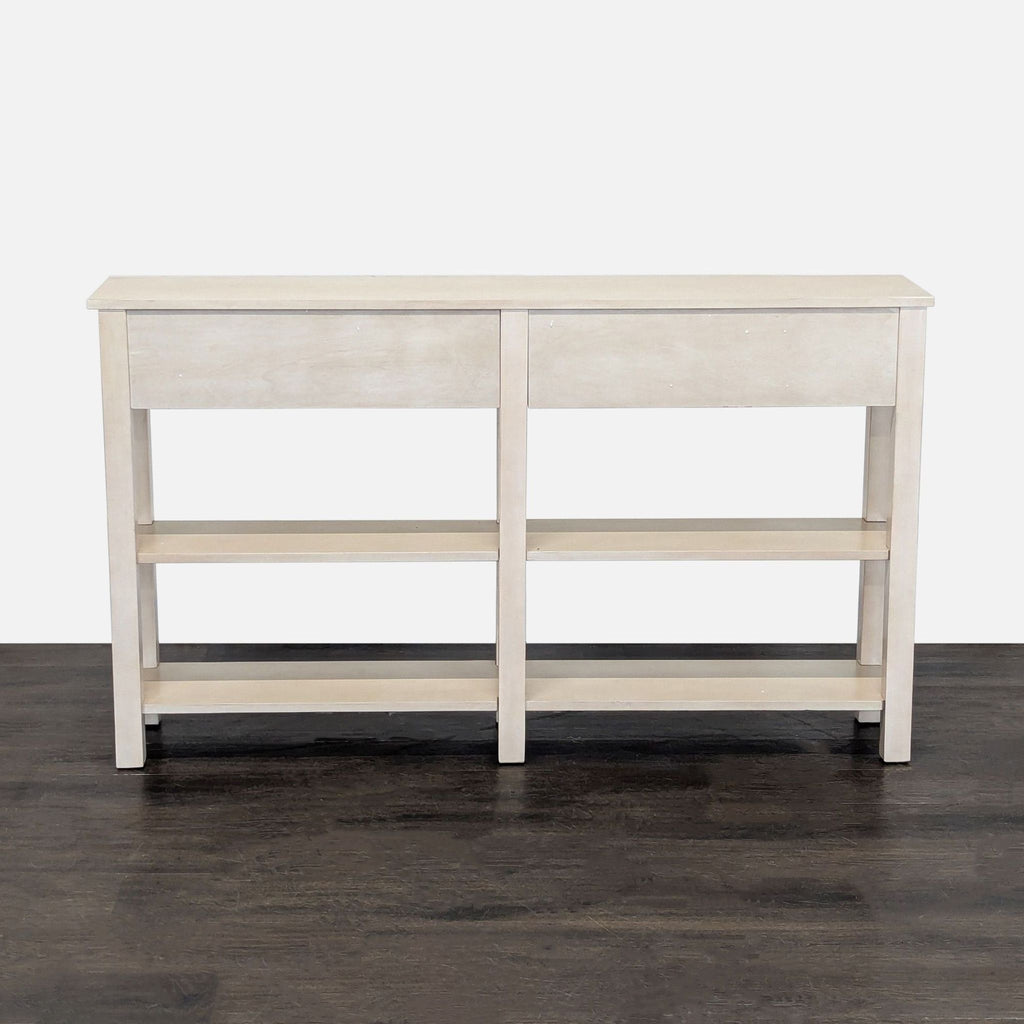 Four Drawer Console Table with Two Shelves