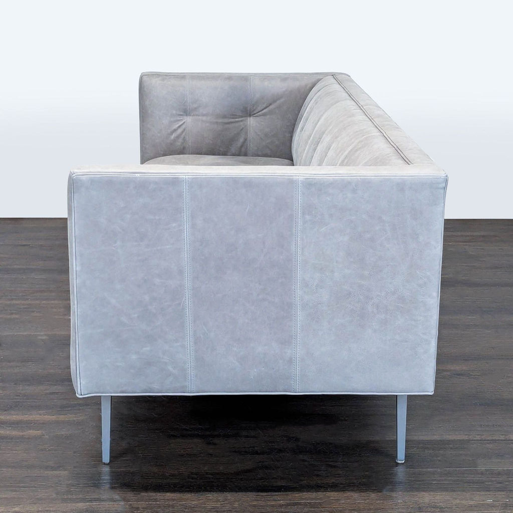 Room & Board Wynwood Modern 3-Seat Gray Leather Sofa - Accepted Offer (21.88% discount)