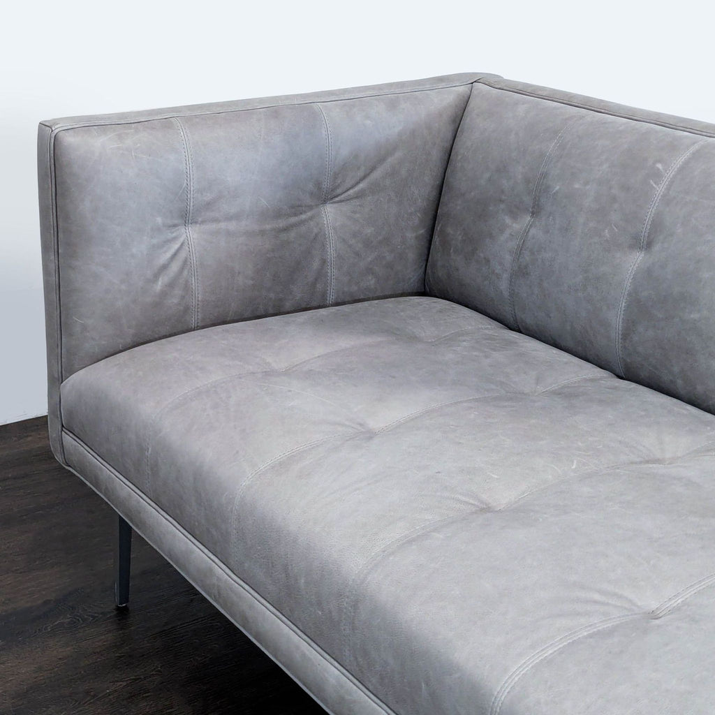 Room & Board Wynwood 90” leather couch in Annata Grey.  Original Price $3200.