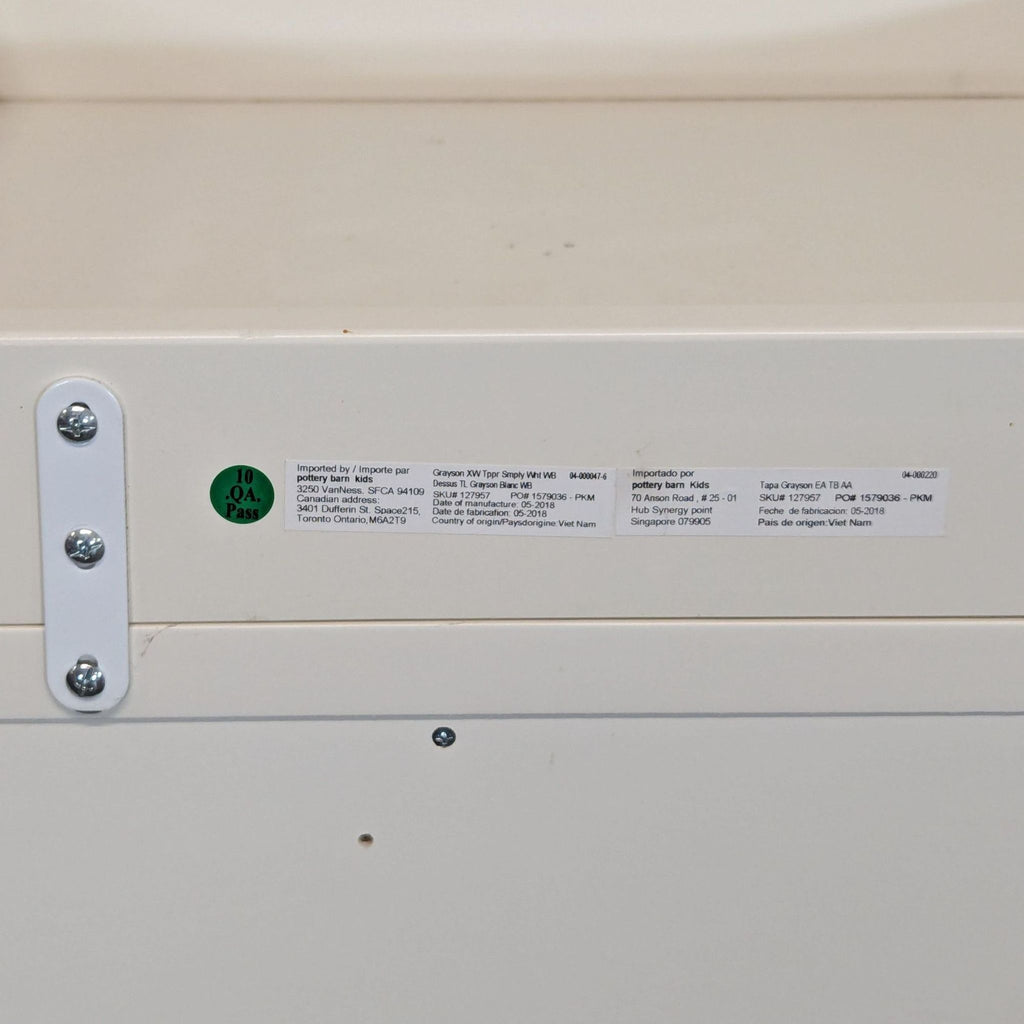 Pottery Barn Kids Camden White 6-Drawer Dresser with Changing Tray