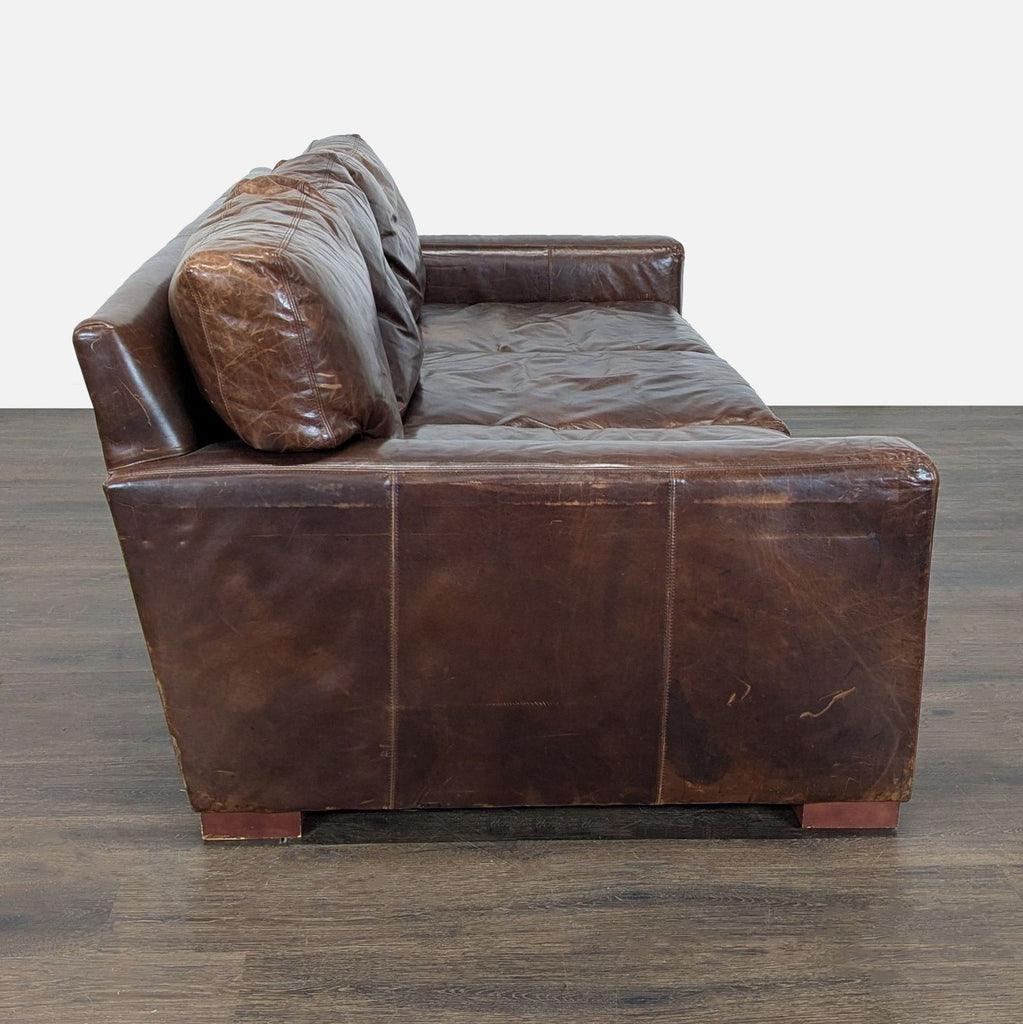 Restoration Hardware Maxwell 3-Seat Brown Leather Sofa - Accepted Offer (20.00% discount)