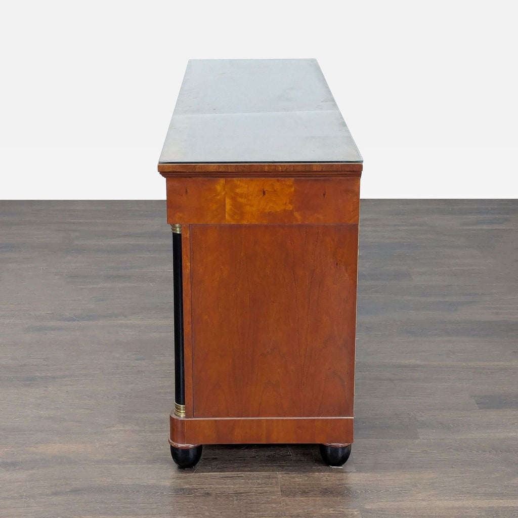 1. Elegant Baker Furniture sideboard with classic design, featuring spacious drawers and detailed craftsmanship.  