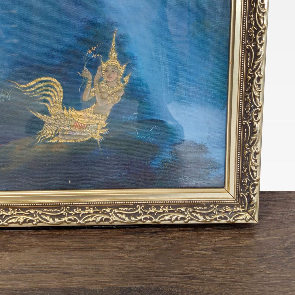 Large Thai Celestial Landscape Painting on Canvas