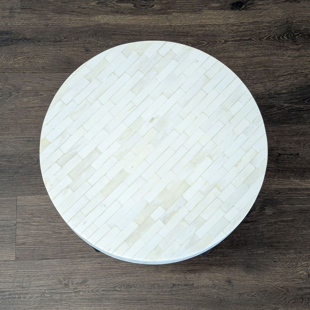 2. Compact West Elm end table, blending functionality with stylish contemporary lines for versatile use.