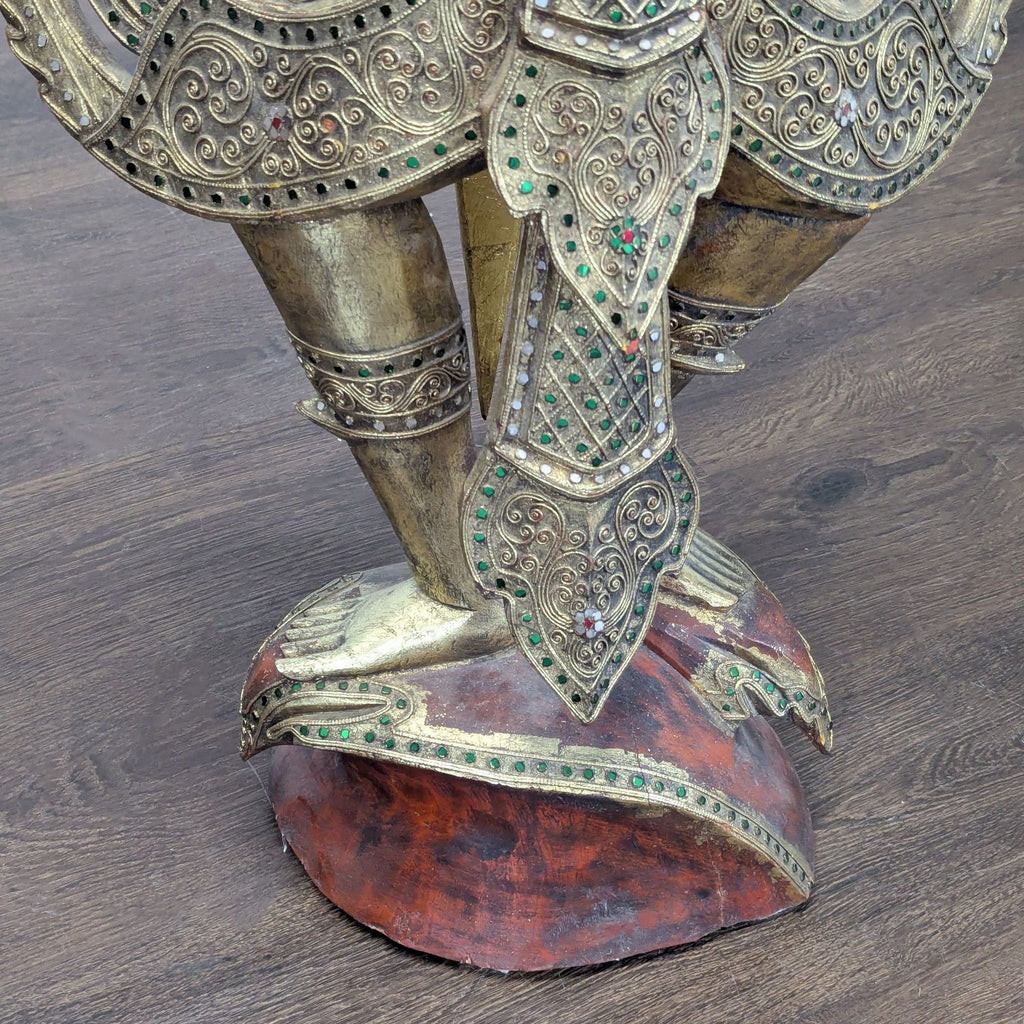 Baan Tawai Thai Gilt Teak Dancer Sculpture, c. 2005
