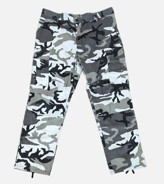 Men's Camo Cargo Pants Large Regular Waist 35-39 In Inseam 29.5-32.5 In