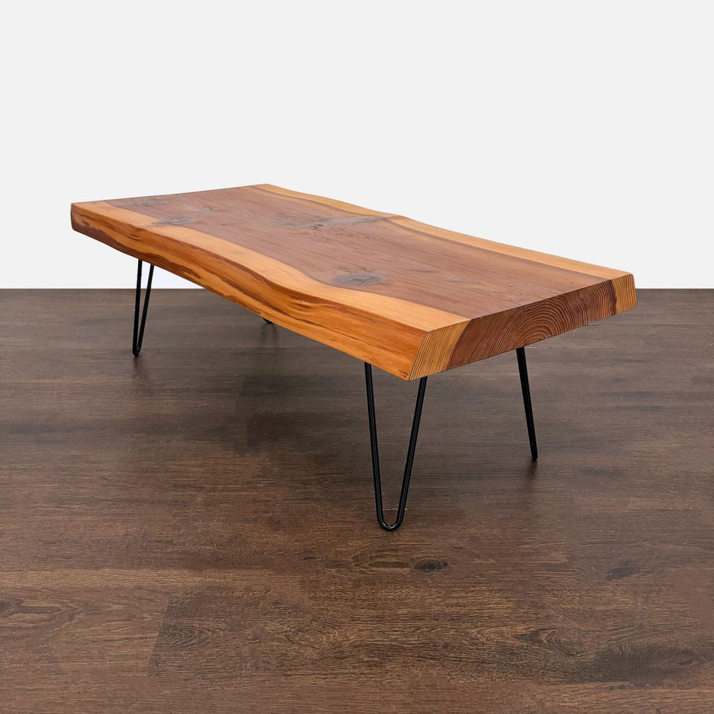 Live Edge Coffee Table on Hairpin Legs