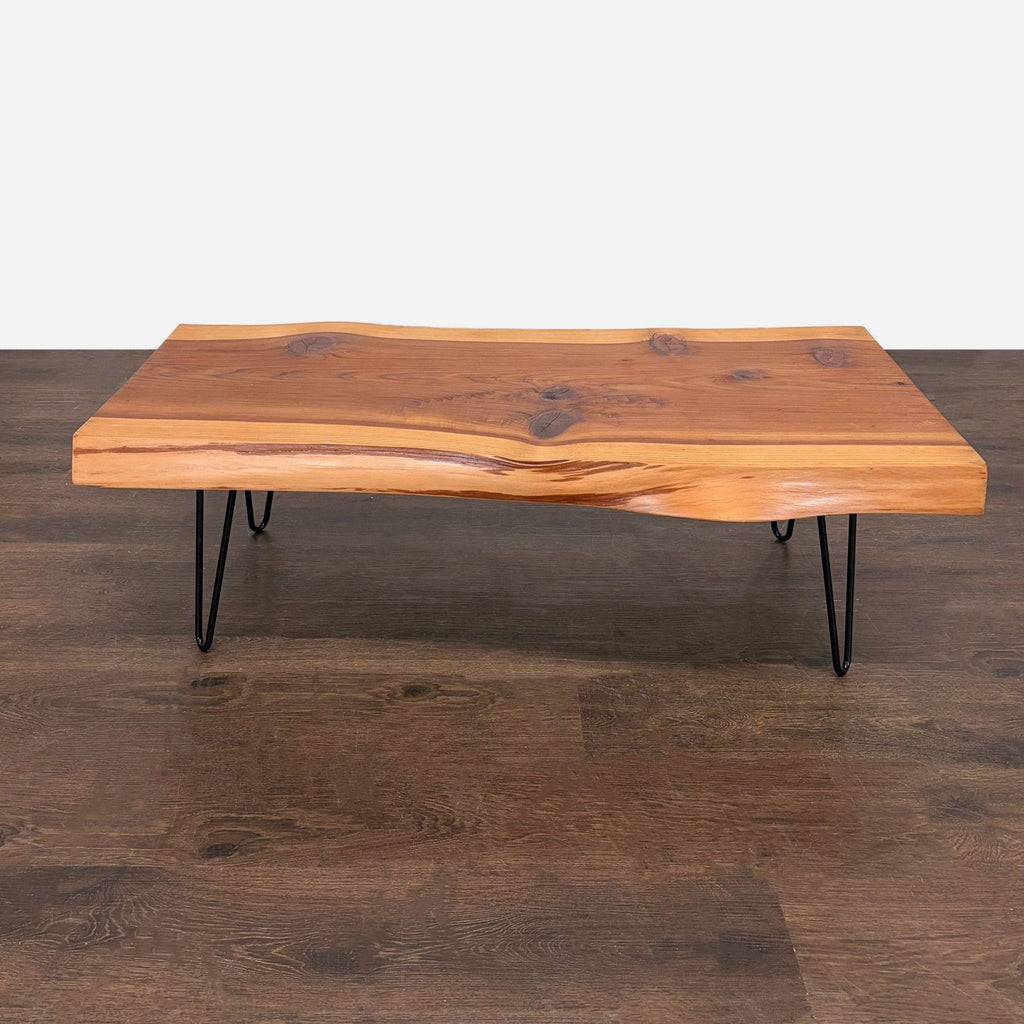 Live Edge Coffee Table on Hairpin Legs