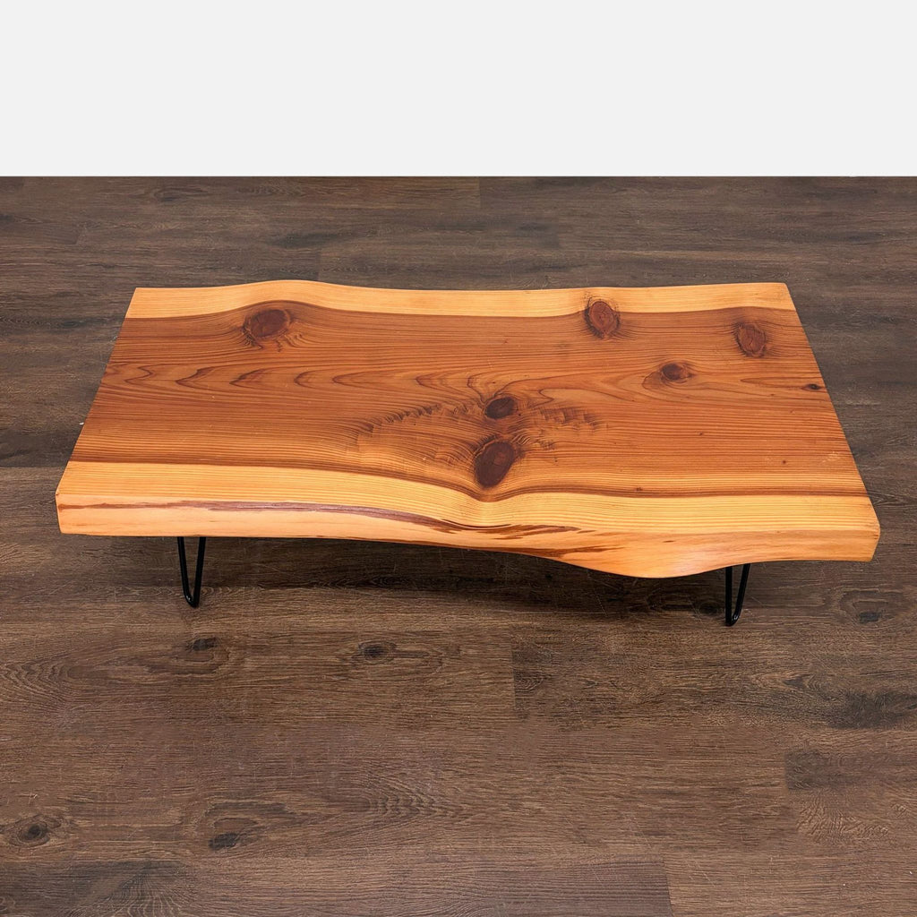 Live Edge Coffee Table on Hairpin Legs