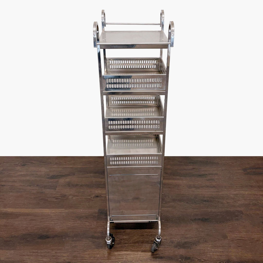 Stainless Steel 4-Tier Kitchen Utility Cart with Wheels