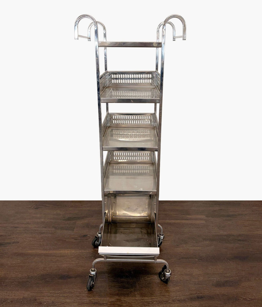 Stainless Steel 4-Tier Kitchen Utility Cart with Wheels