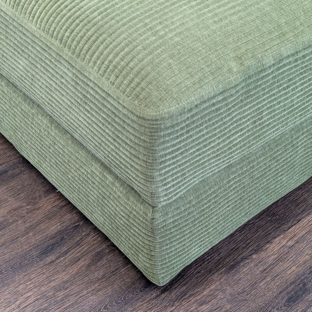 Ikea Jattebo Green Corduroy Sectional Sofa with Hidden Storage