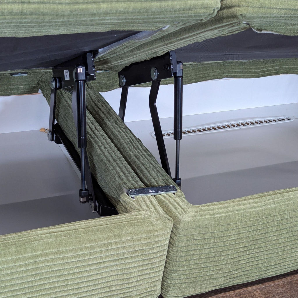 Ikea Jattebo Green Corduroy Sectional Sofa with Hidden Storage