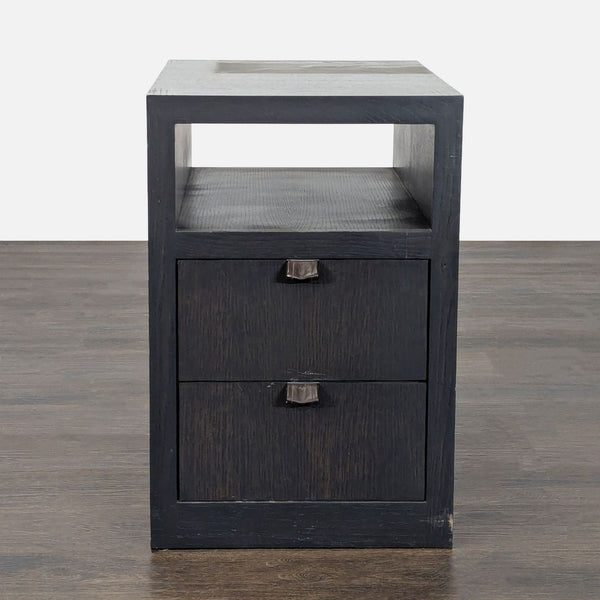 Two Drawer Nightstand with Open Shelf