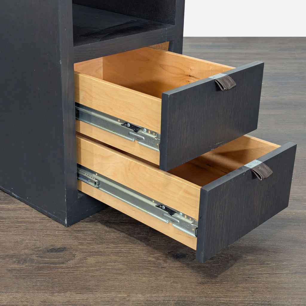 Two Drawer Nightstand with Open Shelf