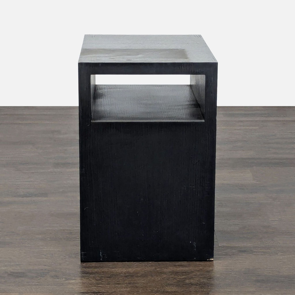 Two Drawer Nightstand with Open Shelf
