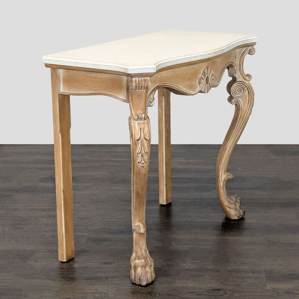 Vintage Carved Wood Console Table