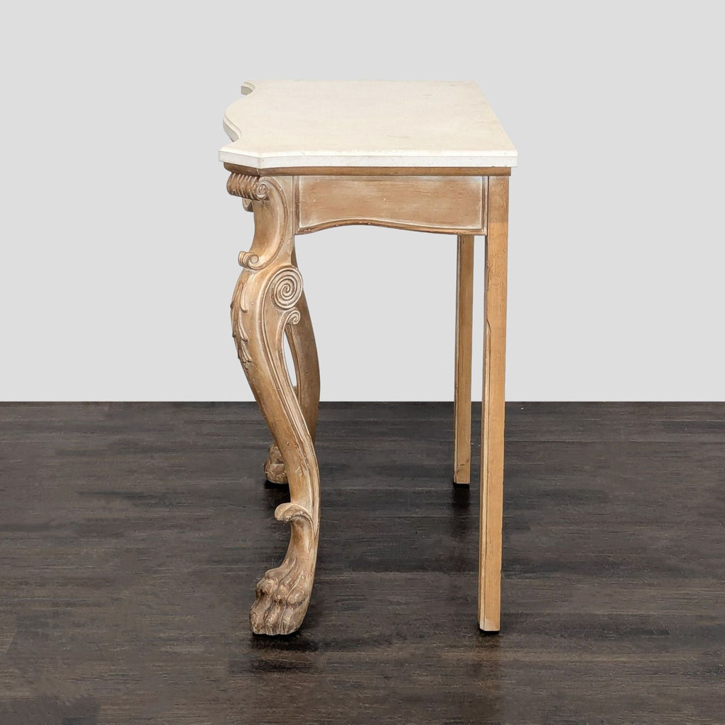 Vintage Carved Wood Console Table