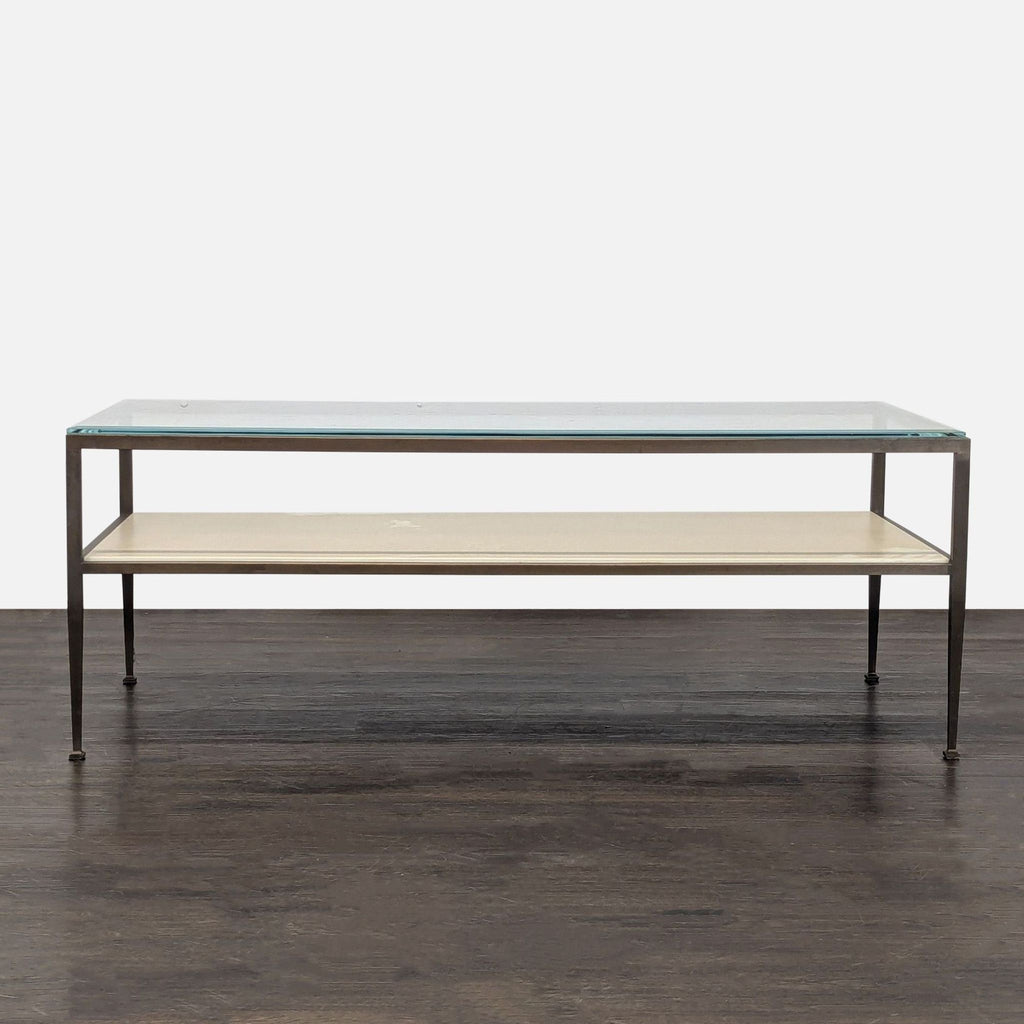 Two Tier Metal and Glass Coffee Table
