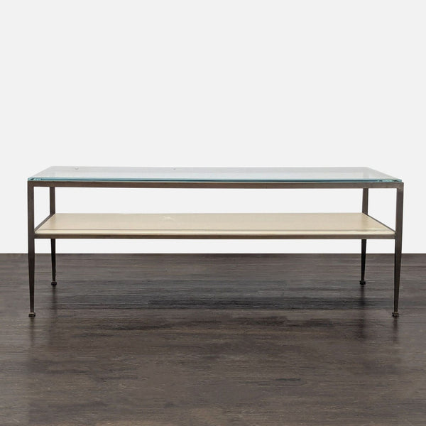 Two Tier Metal and Glass Coffee Table