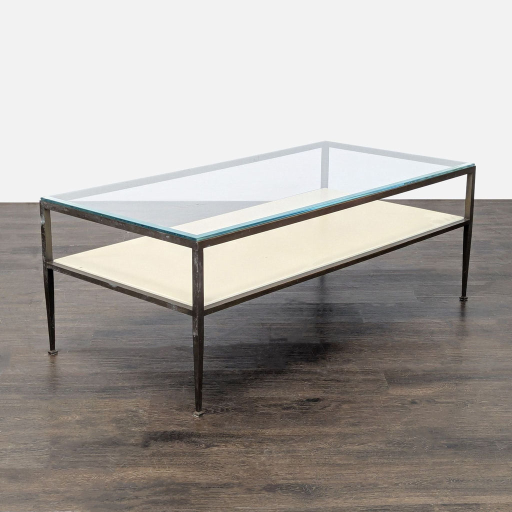 Two Tier Metal and Glass Coffee Table