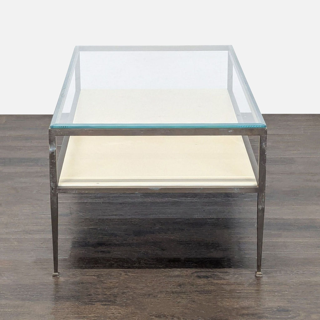 Two Tier Metal and Glass Coffee Table