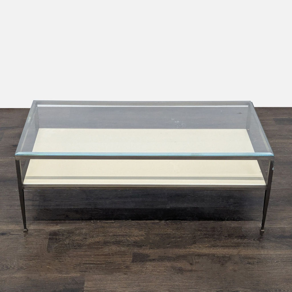 Two Tier Metal and Glass Coffee Table