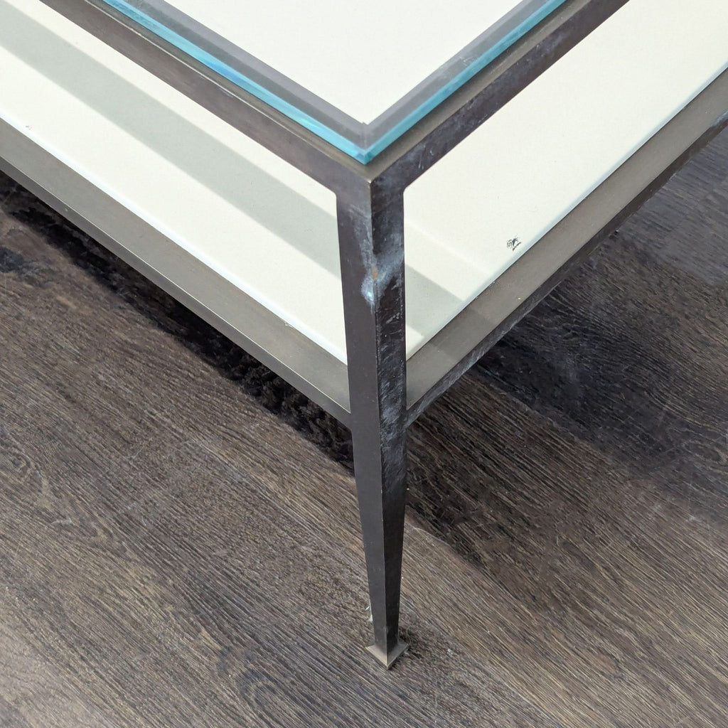 Two Tier Metal and Glass Coffee Table