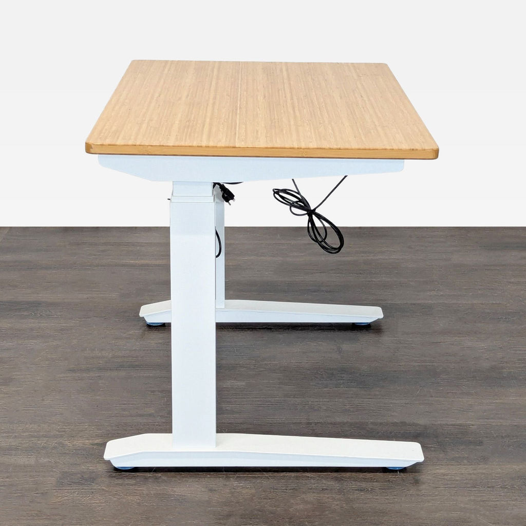 Fully Jarvis 36” Adjustable Height Standing Desk with Bamboo Top and White Frame