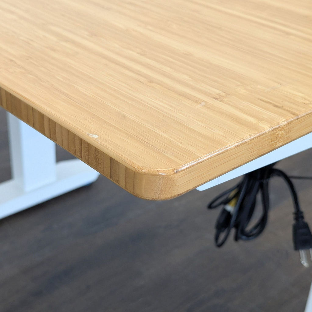 Fully Jarvis 36” Adjustable Height Standing Desk with Bamboo Top and White Frame