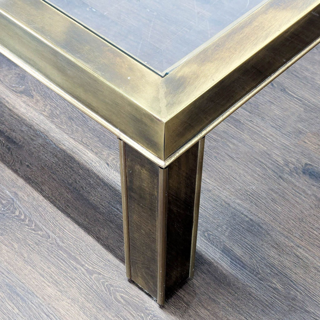 Vintage American Brass and Glass Coffee Table