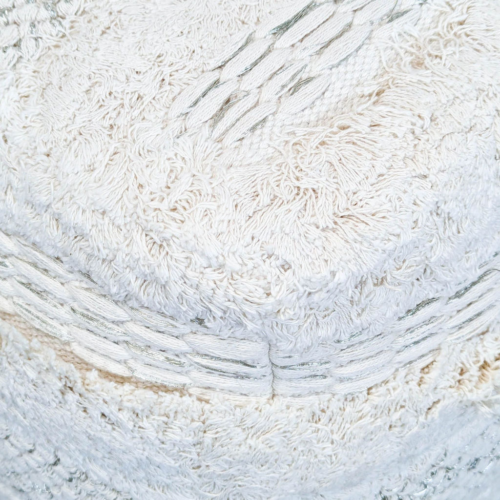 TOV Yorba Beige Cotton Pouf