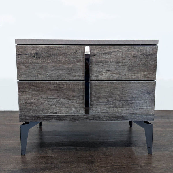 Certainly! However, it seems the full description and the images themselves are missing from your message. Please provide either the images or the full description of the end table, so I can generate three distinct, concise alt texts for you.
