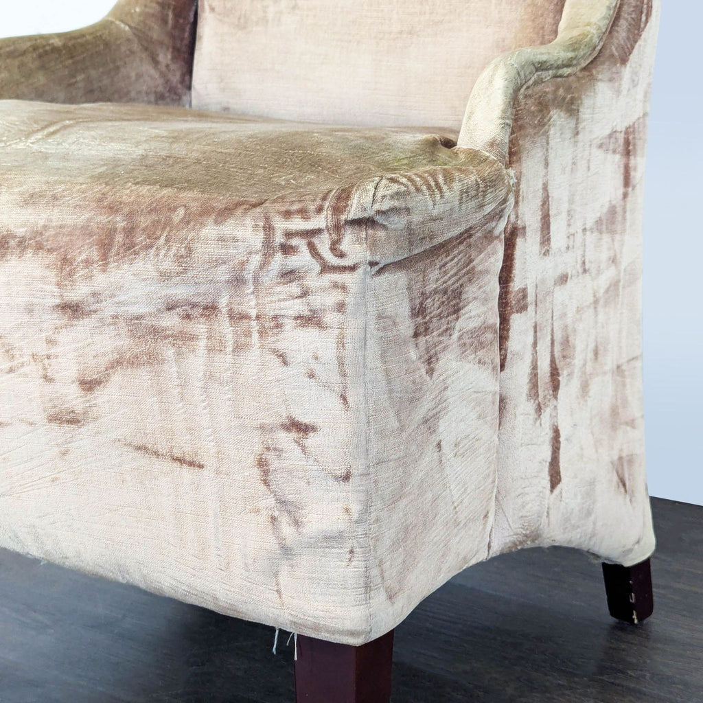 Set of 8 dining room chairs, champagne color velvet, wood legs
3 Large beanbags 1 gray, two cream color