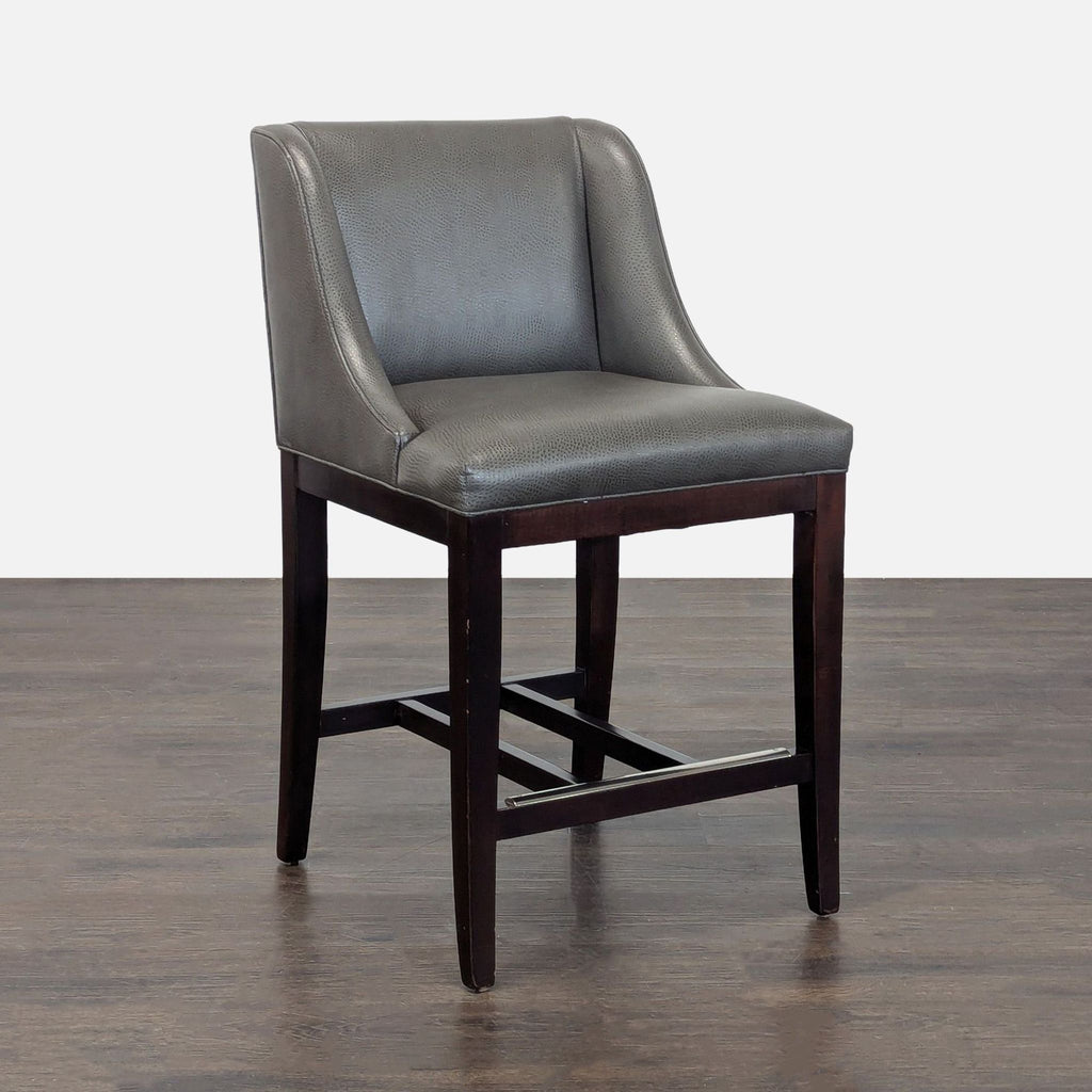 Leather and Wood Bar Stool