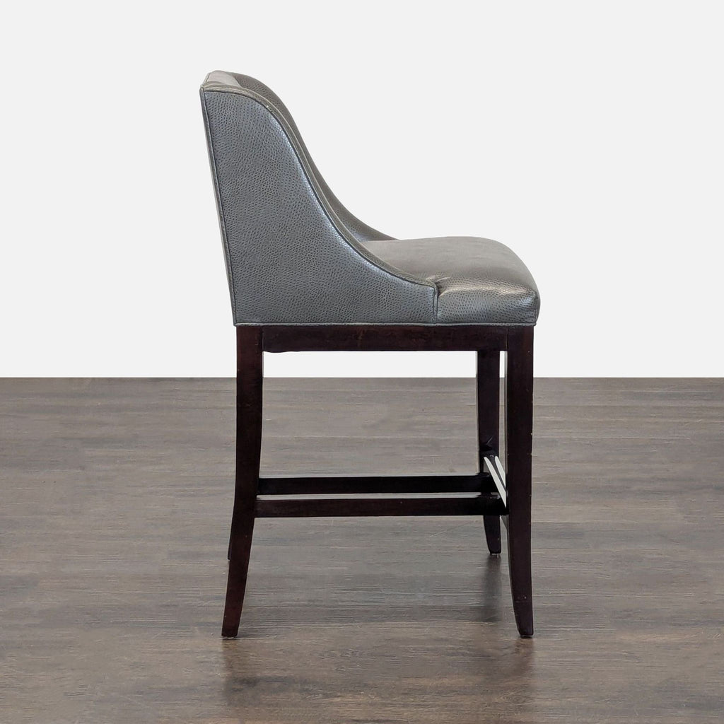 Leather and Wood Bar Stool