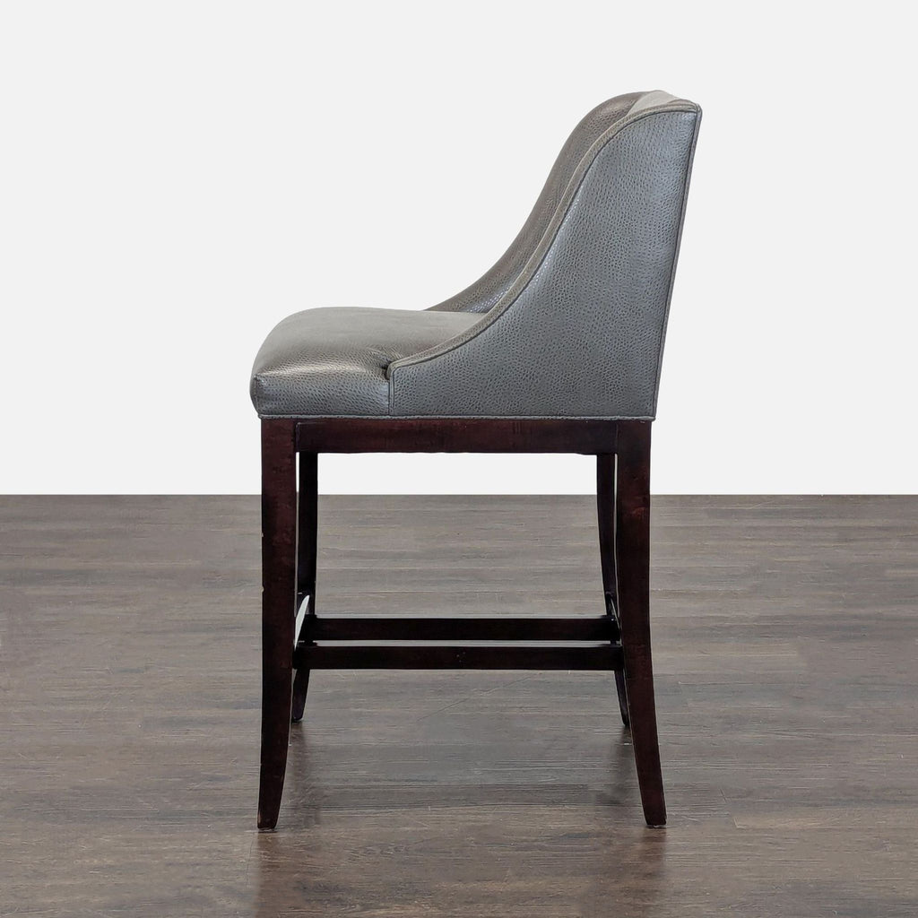 Leather and Wood Bar Stool