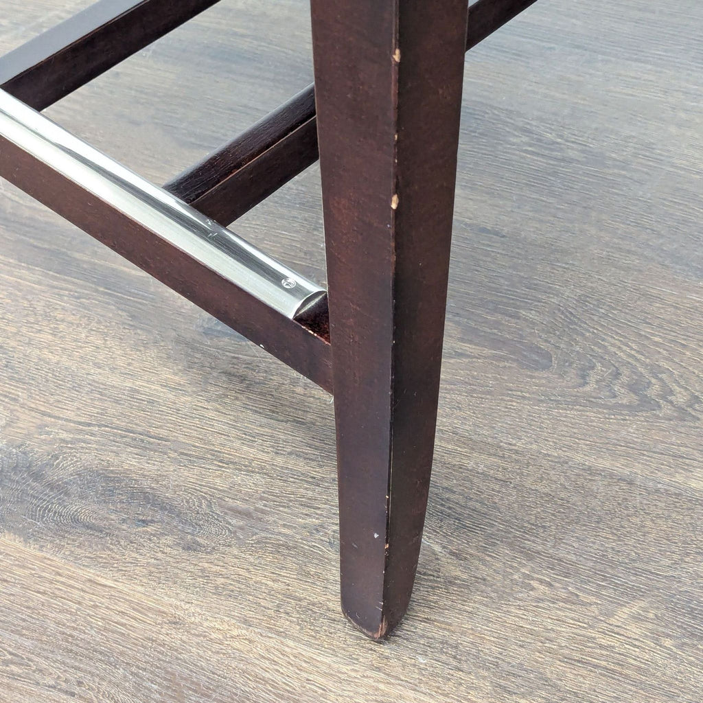 Leather and Wood Bar Stool