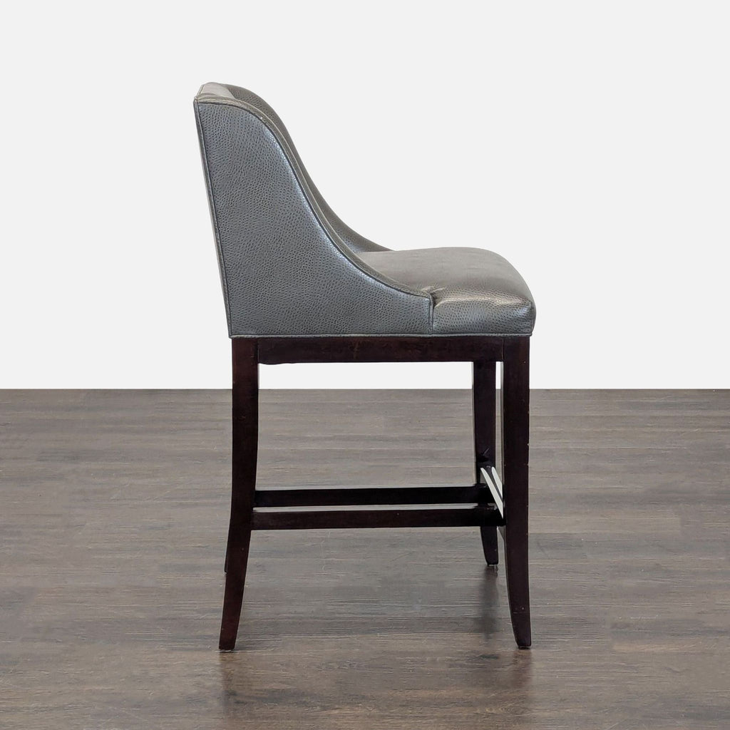 Leather and Wood Bar Stool